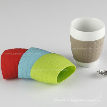 Douille de tasse de café réutilisable personnalisée par coutume de silicone